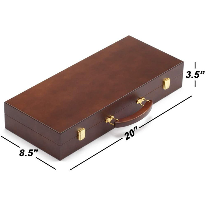 GSE Games & Sports Expert 500ct Solid Wood Poker Chip Cases with Chip